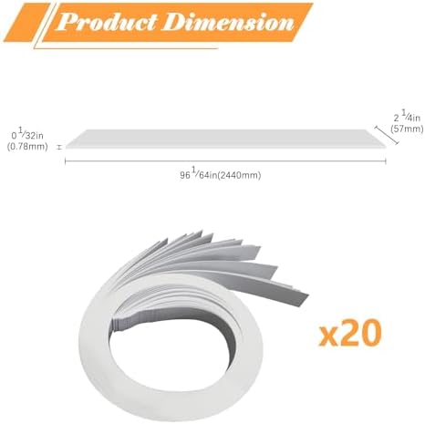 20 Pack Countertop Template Strips, Template Material Plastic Strips Create Custom Templates for Counters, Showers, Cabinets, and Tables, Great for DIY Epoxy Resin Projects